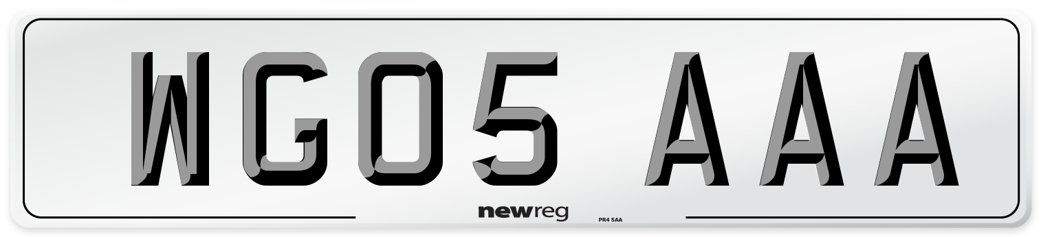 WG05 AAA Number Plate from New Reg